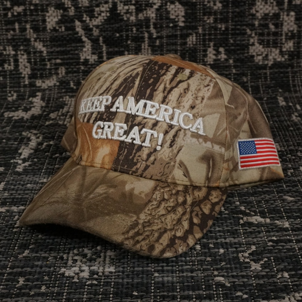 Keep‎ America Great Hat Tan Camo American Flag Adjustable Political Baseball Cap